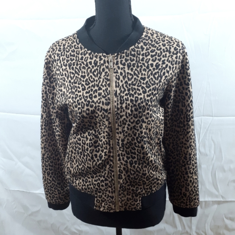 Old Navy XL Leopard Print Bomber Jacket